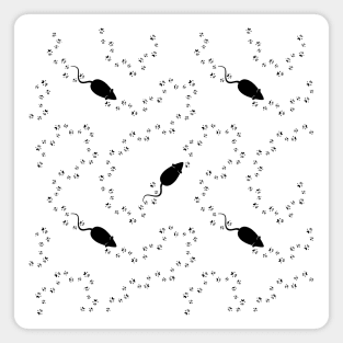 Mice, rats pawprints pattern. Magnet